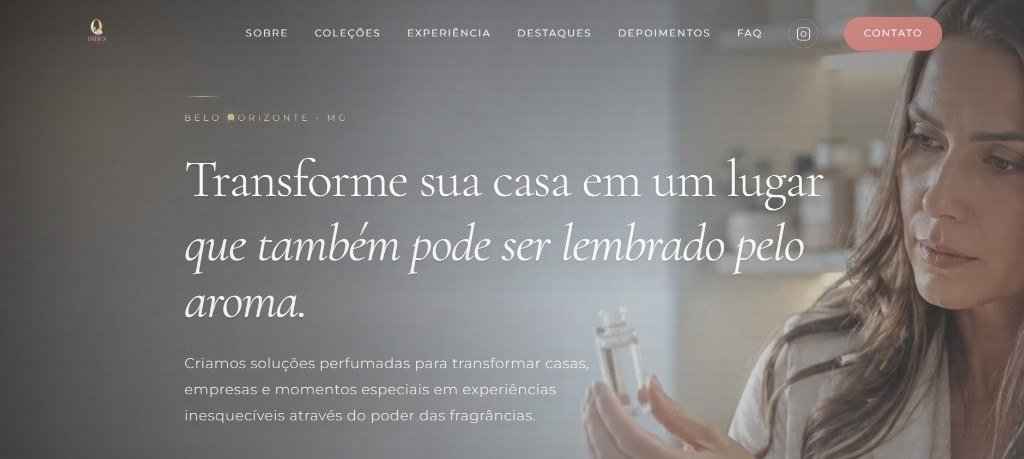Captura completa do site Oides Aromas